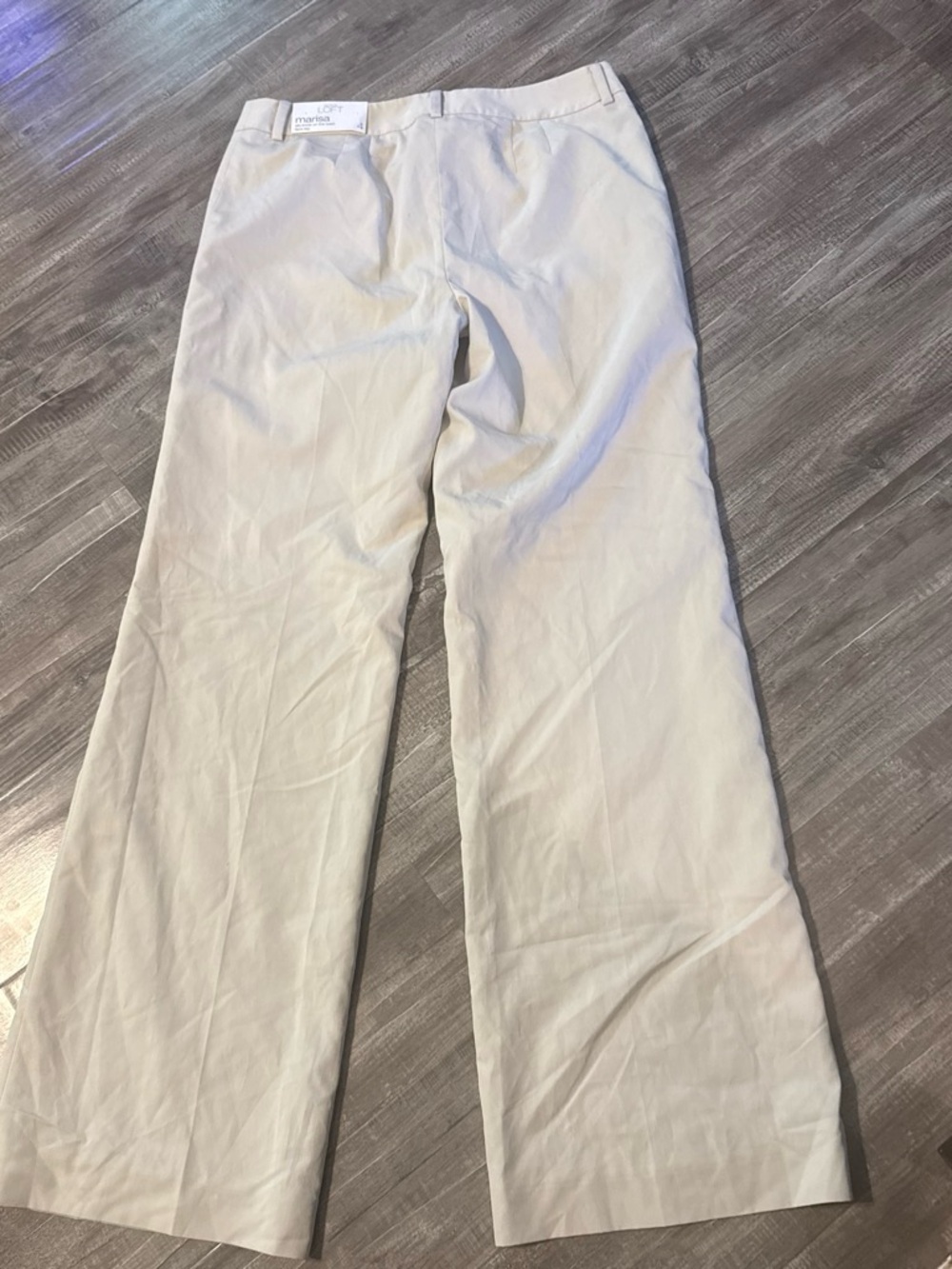 LOFT Marisa Flare-Leg Pants in Light Beige